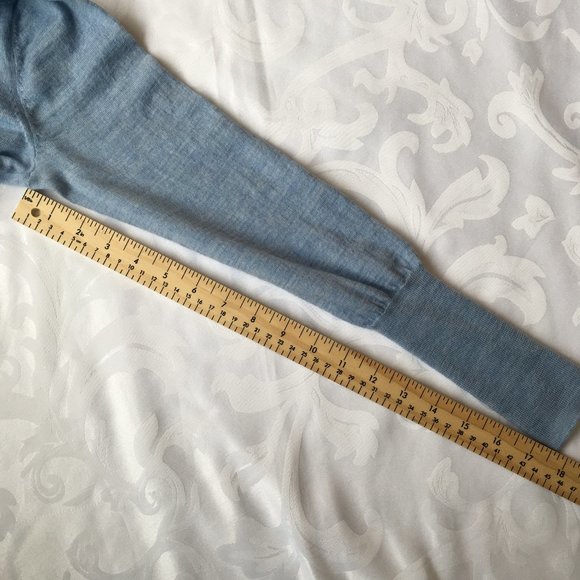 BADGLEY MISCHKA Blue Long-sleeve Merino Sweater, Small - Picture 12 of 14